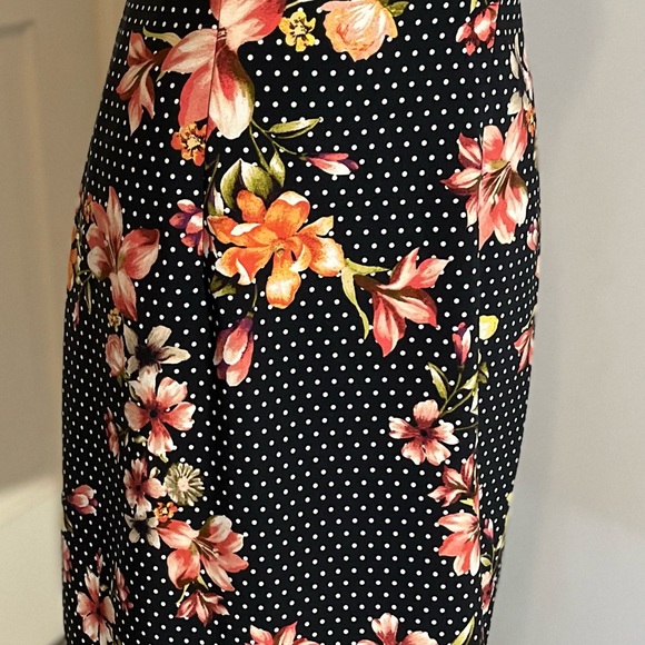 ALYX Black White Polka Dot Floral Sleeveless Work Business Professional Dress 12 - Picture 3 of 15